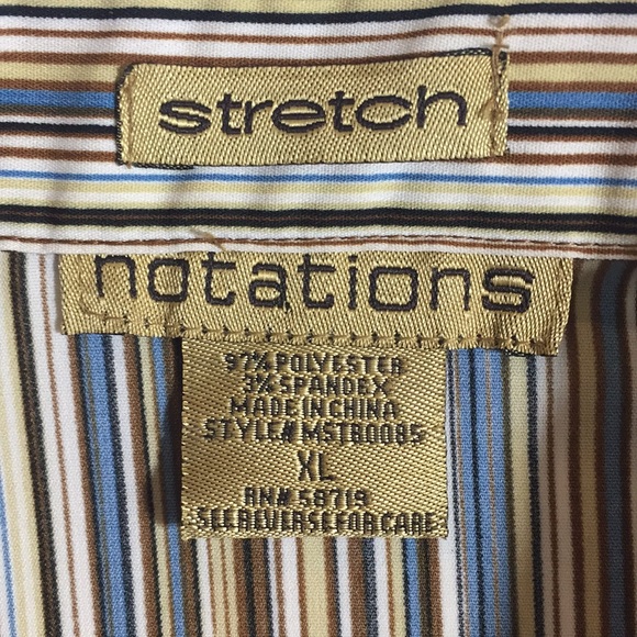 Notation Stretch Stripe 3/4 Sleeve Top Size XL - Picture 7 of 8